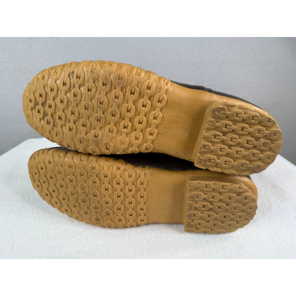 L.L. Bean Maine Hunting Shoe Mens 11 N Vtg Tan Brown Rubber Duck Boots USA - Picture 6 of 7